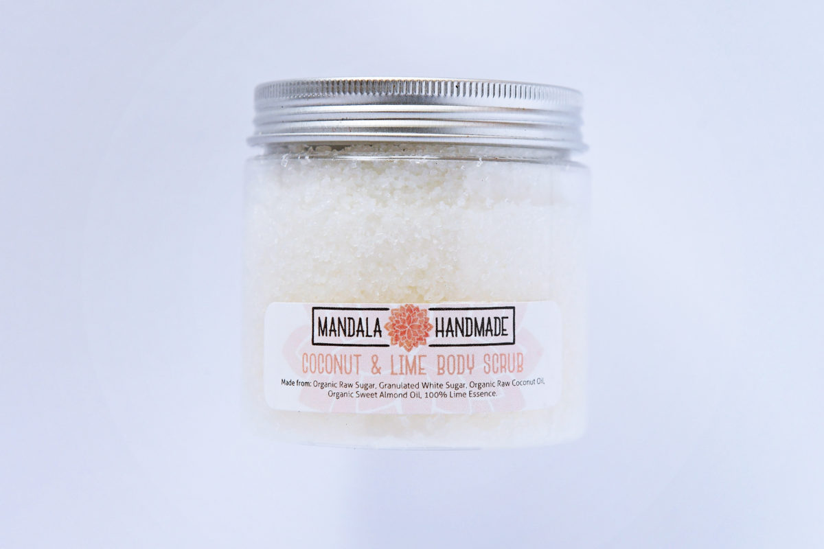 Body Scrub Coconut & Lime Large Mandala Handmade